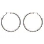 Cr�oles femme en acier gris, diam�tre 50 mm - volea