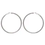 Croles femme en acier gris, diamtre 7 cm, fil pais 3 mm - volea