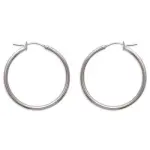 Cr�oles femme en acier gris inoxydable 30 mm - salamanca