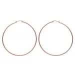 Cr�oles femme en acier rose, diam�tre 70 mm - bianca