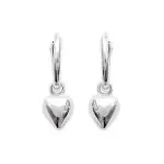 Créoles femme en argent 12 mm & breloque coeur - coeur Créoles femme en argent 12 mm & breloque coeur - coeur