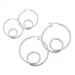 Croles femme en argent 925, fil boucl - cinma