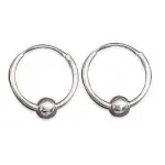Créoles femme argent et perles argentées, diamètre 14 mm - tina Créoles femme argent et perles argentées, diamètre 14 mm - tina