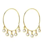 Cr�oles femme, or jaune 750 et breloques brillantes - alyssia