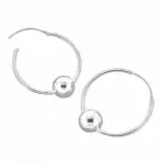 Croles femme en plaqu argent, perle dore, zo bijoux - lolita 30 mm