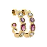 Croles pour femme, plaqu or & cristal multicolore - thyka
