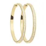 Créoles femme, plaqué or rehaussé de zircon - vologne Créoles femme, plaqué or rehaussé de zircon - vologne