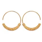 Créoles tendance pour femme, plaqué or martelé - rosa Créoles tendance pour femme, plaqué or martelé - rosa