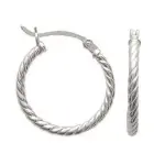 Créoles torsadées en argent 2 cm pour femme - tchin Créoles torsadées en argent 2 cm pour femme - tchin
