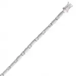 Gourmette femme, argent rhodi� mat et zircon - sen�e