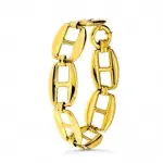 Gourmette femme, large maille marine & fermoir bou�e - intemporel