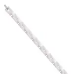 Gourmette femme, maillons de cramique blanche et acier - tekka