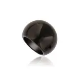 Grosse bague femme en acier noir - gaudron Grosse bague femme en acier noir - gaudron