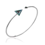 Jonc argent / pierre turquoise femme - triangle Jonc argent / pierre turquoise femme - triangle