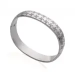 Jonc femme, acier mat et brillant - haute - couture