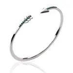 Jonc pierres bleu turquoise & argent femme - flêche Jonc pierres bleu turquoise & argent femme - flêche