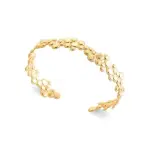 Jonc semi - ouvert pour femme en plaqu� or 18 carats - ybel