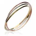 Jonc trois ors pour femme, plaqué or 18k, doré, rose, blanc - dina Jonc trois ors pour femme, plaqué or 18k, doré, rose, blanc - dina
