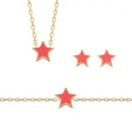 Parure de bijoux toiles pour fillette, argent ou plaqu or