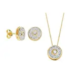 Parure cercle clat en or bicolore 18 carats et zircon solitaire - lyra