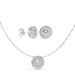 Parure cercle en or blanc 18 carats et zircon solitaire - elodie