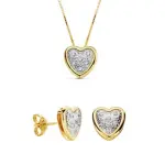 Parure coeur mariage en or bicolore 18 carats et zirconia - isolde