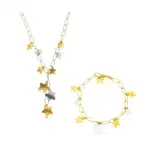 Parure etoiles evania - collier pendant et bracelet en or bicolore 18 carats