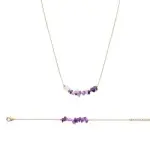 Parure femme, bracelet & collier, am�thyste & plaqu� or - sillage