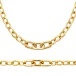 Parure sygma - collier + bracelet oversized en acier inoxydable pvd dor�