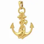 Pendentif ancre marine en plaqu� or - voyage