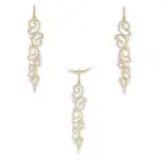 Pendentif + boucles d'oreilles de mariée en plaqué or et zircon - volupté Pendentif + boucles d'oreilles de mariée en plaqué or et zircon - volupté