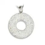 Pendentif brillant en acier gris et cristal - elika
