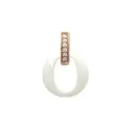 Pendentif cramique, dor rose, zircon pour femme - omga