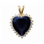 Pendentif coeur, pierre imitation diamant bleu, et plaqué or - kate Pendentif coeur, pierre imitation diamant bleu, et plaqué or - kate