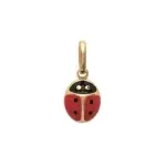 Pendentif enfant, coccinelle en plaqu or & mail - mimi cocci