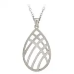 Pendentif epure - goutte ajourée en acier granité, design minimaliste Pendentif epure - goutte ajourée en acier granité, design minimaliste