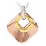 Pendentif femme argent 3 tons & zircon - panama Pendentif femme argent 3 tons & zircon - panama