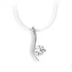Pendentif femme en argent 925 et zircon solitaire - musik Pendentif femme en argent 925 et zircon solitaire - musik