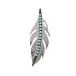 Pendentif femme argent, plumes et pierre turquoise - fanny Pendentif femme argent, plumes et pierre turquoise - fanny