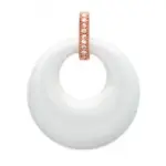 Pendentif femme, cercle de céramique blanche & or rose - ilona Pendentif femme, cercle de céramique blanche & or rose - ilona
