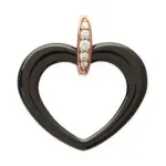 Pendentif femme, coeur céramique noir & plaqué or rose - zya Pendentif femme, coeur céramique noir & plaqué or rose - zya