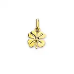 Pendentif femme & enfant, trfle en or 18 carats - bonheur