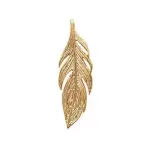 Pendentif femme, plume en plaqué or, 2, 5 cm Pendentif femme, plume en plaqué or, 2, 5 cm