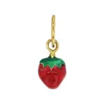 Pendentif or 750 pour fille et b�b� - fraise rouge