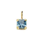 Pendentif pierre bleue carrée, or 18 carats et zircon - essy Pendentif pierre bleue carrée, or 18 carats et zircon - essy