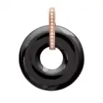 Pendentif rond en c�ramique noire pour femme - myral