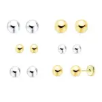 Perles d'oreilles fillette or 18cts - perle ronde, fermoir vis