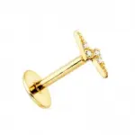 Piercing �clair en or 18 carats pav� de zircon - voltage