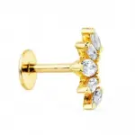 Piercing ventail en or 18 carats & zircons navette - plumra