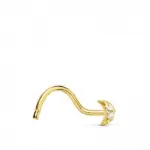 Piercing de nez avec tige recourbée et oz - lune eternelle Piercing de nez avec tige recourbée et oz - lune eternelle